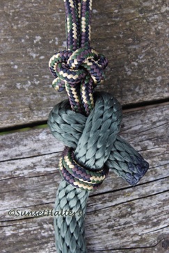 rope halter, lead rope, latch knot