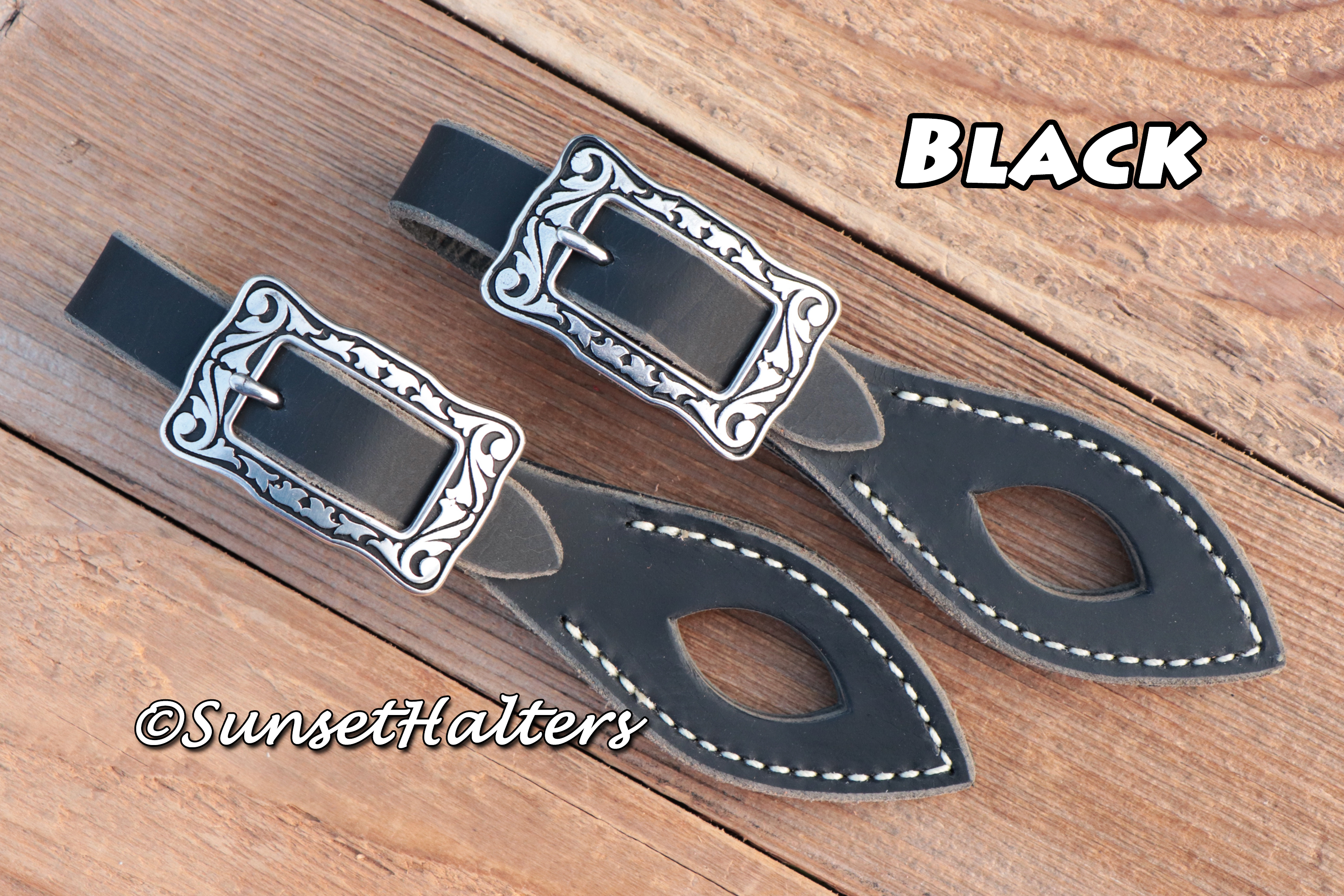 Buckle Snap Slobber Straps W Jeremiah Watt Stainless Steel Floral Engraved  Buckles Loops for Mecate Reins Black or Silver Finish -  Finland