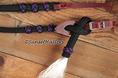 yacht braid, mecate reins, water tie, leather, decorative knot